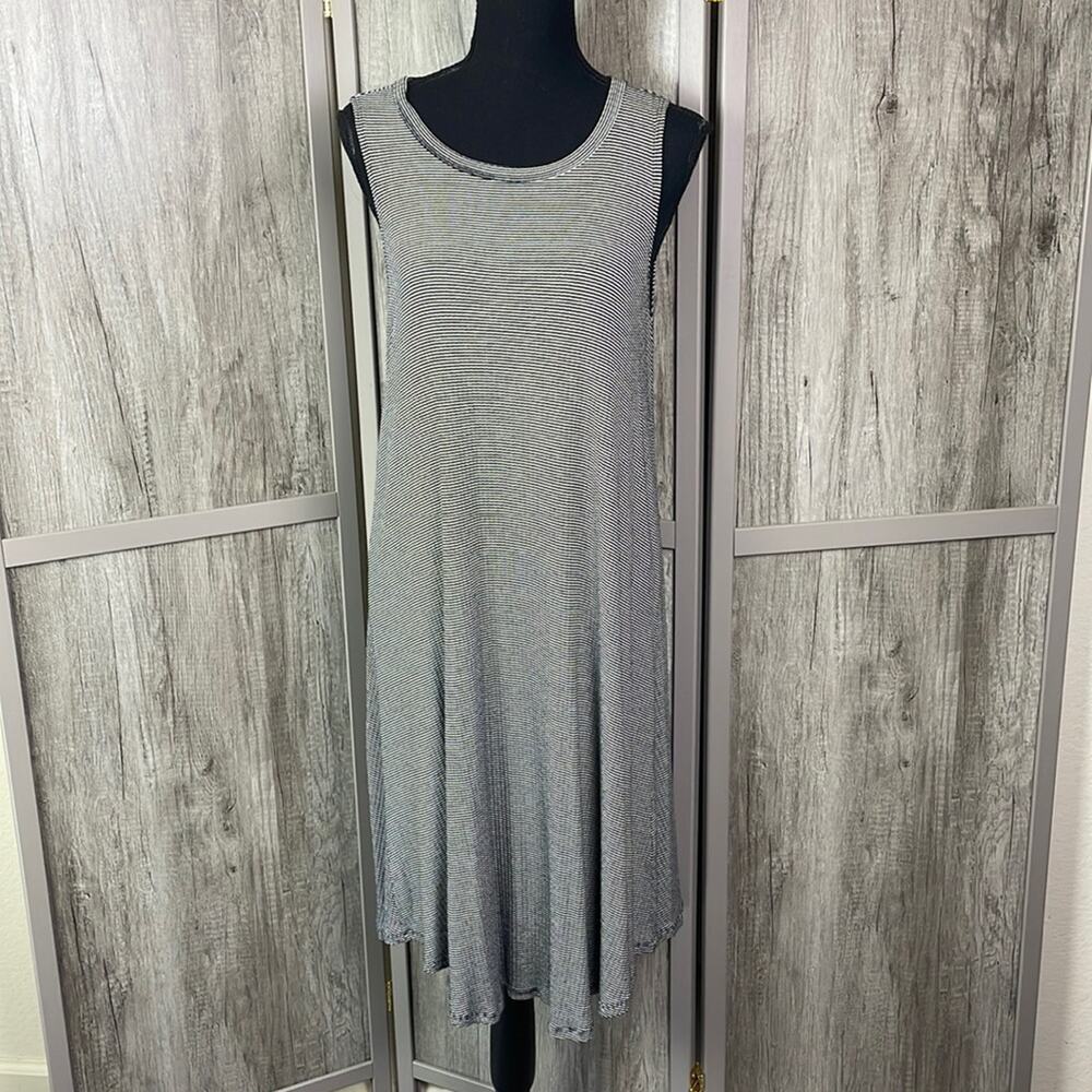 Philosophy black/white stripe knit lounge dress women's M